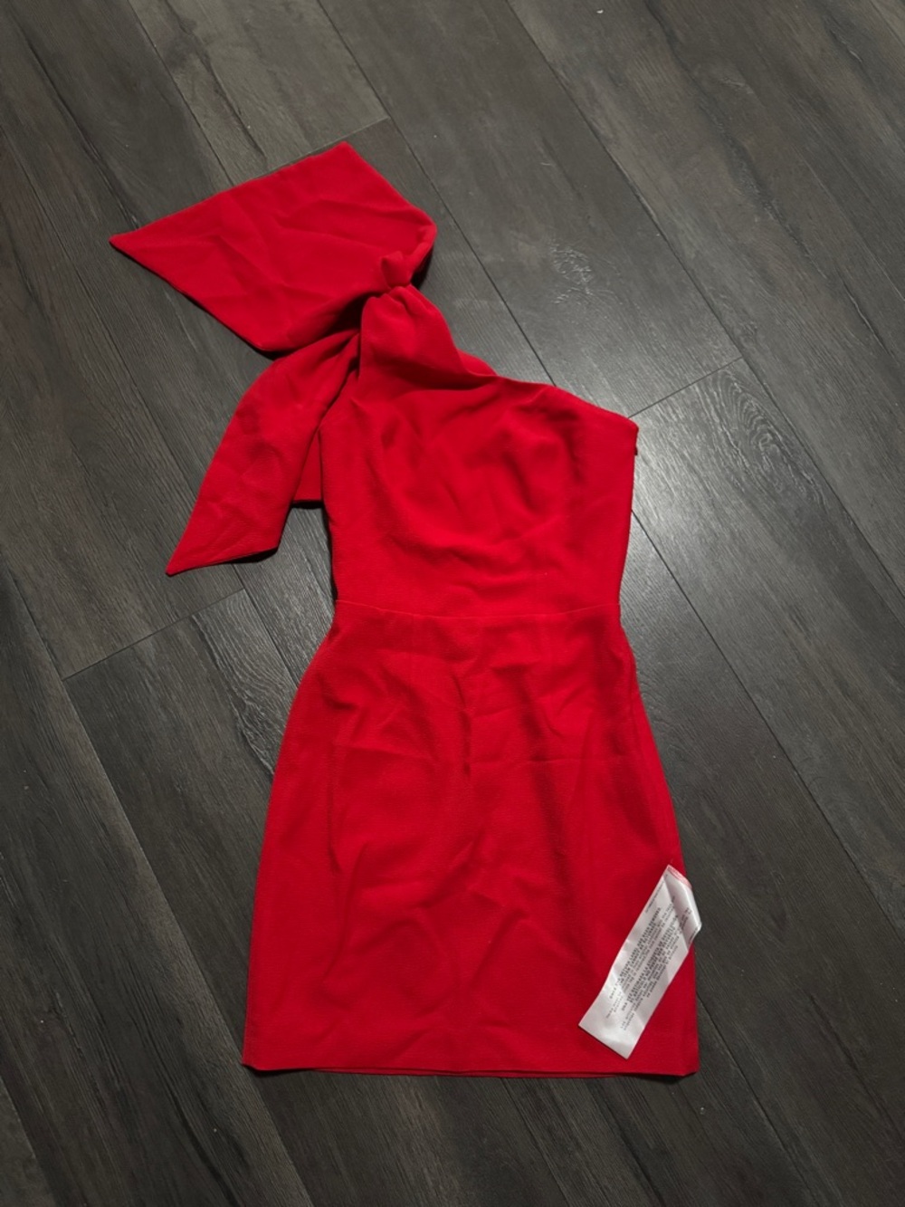 Dress the Population Red One-Shoulder Tie Mini Dress XXS